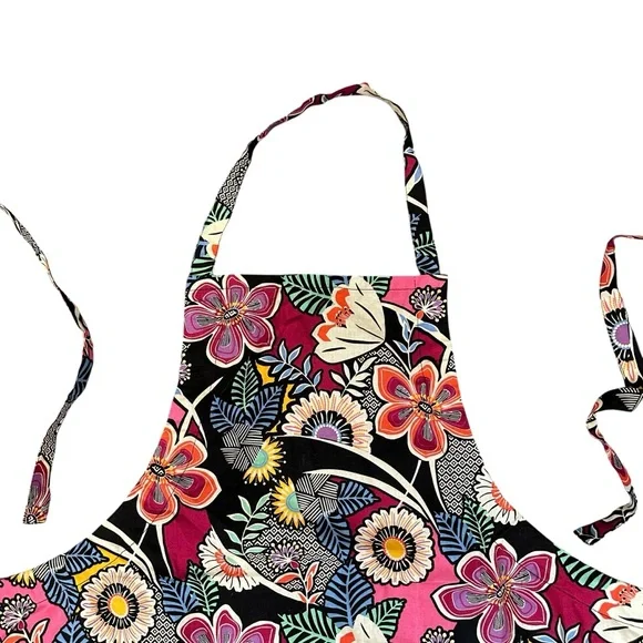 Vera Bradley Lanai Floral Kitchen Apron 100% cotton colorful bbq cooking - Picture 4 of 11